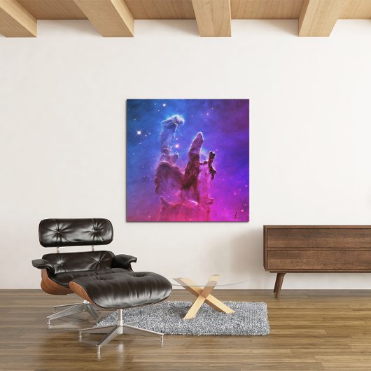 Aqua Pink Ombre Pillars van Creation Large Square Canvas Afdruk