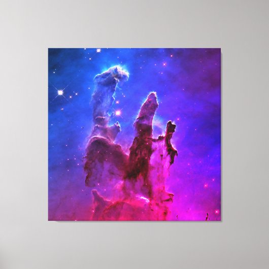 Aqua Pink Ombre Pillars van Creation Large Square Canvas Afdruk (Voorkant)