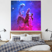 Aqua Pink Ombre Pillars van Creation Large Square Canvas Afdruk (Insitu (Slaapkamer))