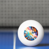 Aqua Pink Paarse Golden Custom Modern Monogram Pingpongbal (Net)