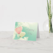 Aqua Pink Pastel Cloud Sky-ballonnen Kaart (Voorkant)