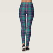 Aqua/Pink Plaid Vrouwen Leggings (Achterkant)