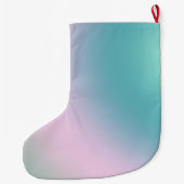 Aqua Pink Tie Dye Ombre Gold Glitter Love Grote Kerstsok (Achterkant)