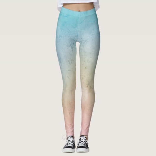 Aqua Pink Tie kleurstof Leggings (Voorkant)