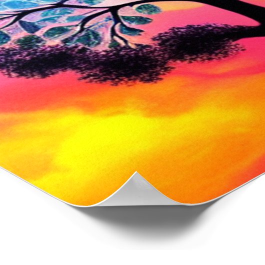 Aqua Pink Tree of Life Poster (Hoek)