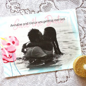 Aqua Pink Tropische gumdrops Save-the-Date Briefka Briefkaart