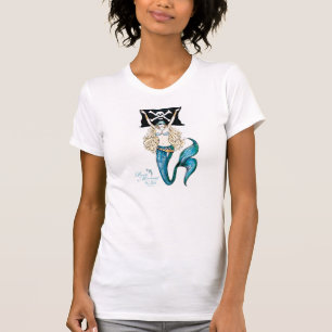 Aqua Pirate Mermaid T-shirt ~ door Kat