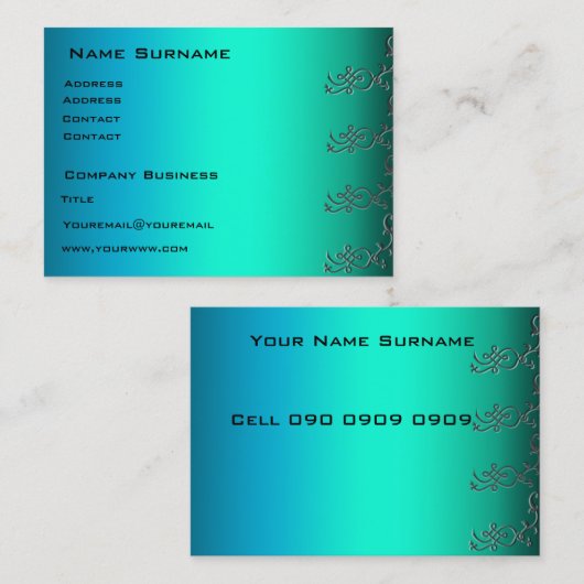 Aqua Pixels-Visitekaartje Visitekaartje (Voorkant / Achterkant)