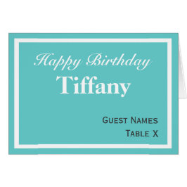 Aqua Place Card -