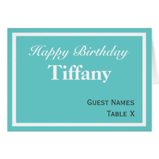 Aqua Place Card - 
