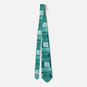 Aqua Plaid Bold Design Stropdas (Achterkant)