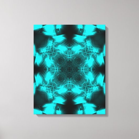 Aqua Plasma Symmetrie Fractale Kunst Canvas Afdruk (Voorkant)