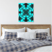 Aqua Plasma Symmetrie Fractale Kunst Canvas Afdruk (Insitu (Slaapkamer))