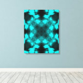 Aqua Plasma Symmetrie Fractale Kunst Canvas Afdruk (Insitu (Houten vloer))