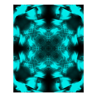Aqua Plasma Symmetrie Fractale Kunst Perfect Poster