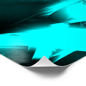 Aqua Plasma Symmetrie Fractale Kunst Perfect Poster (Hoek)