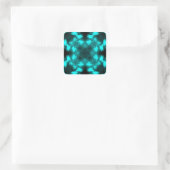 Aqua Plasma Symmetrie Fractale Kunst Vierkante Sticker (Tas)