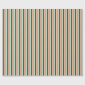 Aqua, Plum en Perzik Stripes Patroon Cadeaupapier (Vlak)
