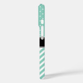 Aqua Polka Dot en Chevron Monogram Case-Mate iPhone Case (Achterkant / Links)