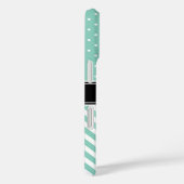 Aqua Polka Dot en Chevron Monogram Case-Mate iPhone Case (Achterkant / Rechts)
