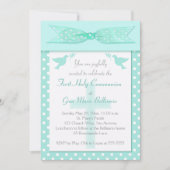 Aqua Polka Dot First Kaart (Voorkant)