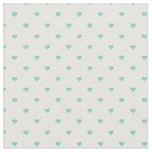 Aqua Polka Dot Hearts Stof