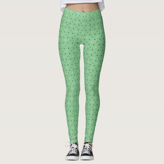 Aqua Polka Dots 2 Leggings (Voorkant)