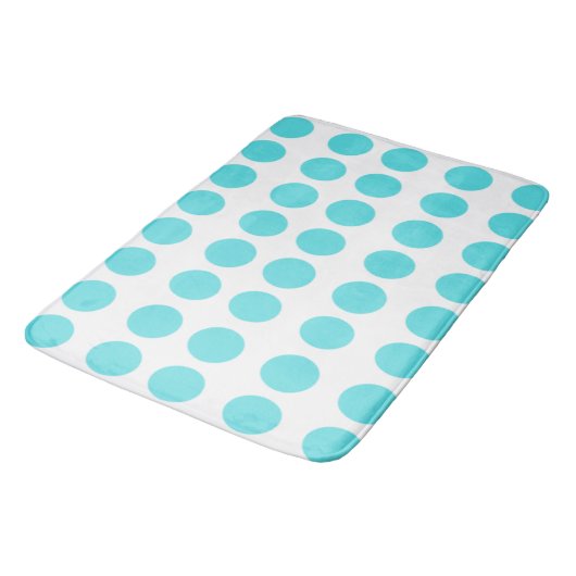 Aqua Polka Dots Badmat (Gekanteld)