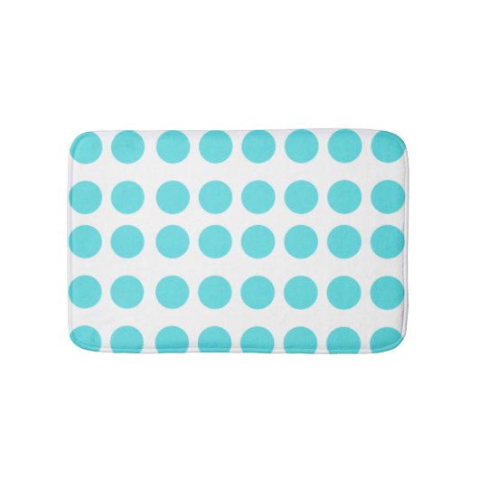 Aqua Polka Dots Badmat (Voorkant)