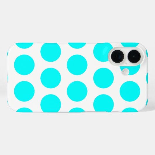Aqua Polka Dots Case-Mate iPhone Case (Achterkant (horizontaal))