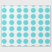 Aqua Polka Dots Design Cadeaupapier (Vlak)