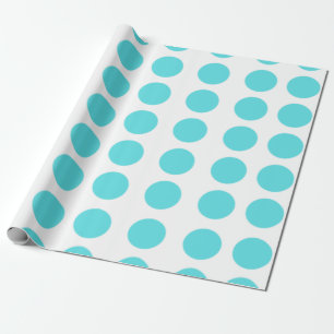 Aqua Polka Dots Design Cadeaupapier