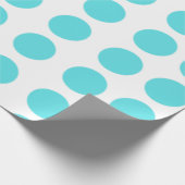 Aqua Polka Dots Design Cadeaupapier (Hoek)