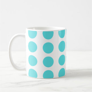 Aqua Polka Dots Design Koffiemok