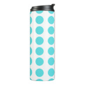 Aqua Polka Dots Design Thermosbeker (Gedraaid links)