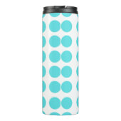 Aqua Polka Dots Design Thermosbeker (Achterkant)