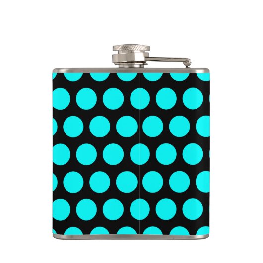 Aqua Polka Dots Heupfles (Achterkant)