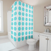 Aqua Polka Dots Shower Curtain Douchegordijn (In situ)