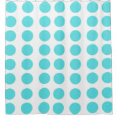 Aqua Polka Dots Shower Curtain Douchegordijn (Voorkant)