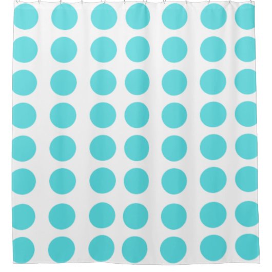 Aqua Polka Dots Shower Curtain Douchegordijn (Voorkant)