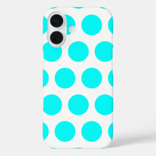 Aqua polka stippen iPhone 16 hoesje