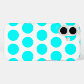 Aqua polka stippen Case-Mate iPhone case (Achterkant (horizontaal))