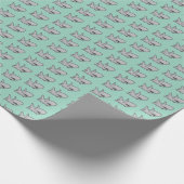 Aqua Pool Party Strand Verjaardag Haai Cadeaupapier (Hoek)