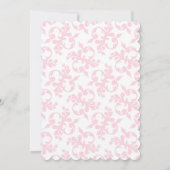 Aqua Princess Dinosaurs Peony Baby shower Invites Kaart (Achterkant)