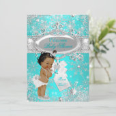 Aqua Princess Winter Wonderland Etnische Baby show Kaart (Staand voorkant)