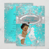 Aqua Princess Winter Wonderland Etnische Baby show Kaart (Voorkant / Achterkant)