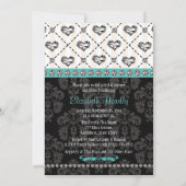 Aqua PRINTED Diamond Bridal Shower Kaart (Achterkant)