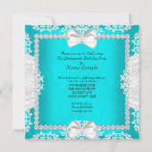 Aqua Quinceanera 15e verjaardag op hoge hoogte Kaart (Achterkant)