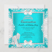 Aqua Quinceanera 15e verjaardag op hoge hoogte Kaart (Voorkant)
