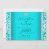 Aqua Quinceanera 15e verjaardag op hoge hoogte Tia Kaart (Achterkant)